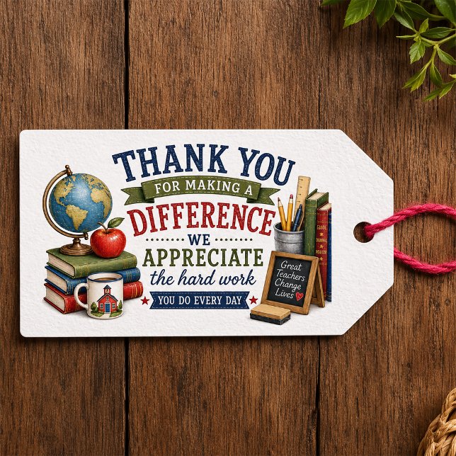 Etiqueta Para Presente Agradecimento ao Professor  (Teacher Appreciation Favor Tag)