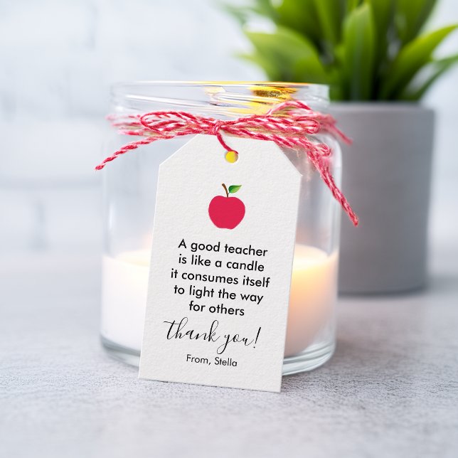 Etiqueta Para Presente Agradecimento aos bons professores da Apple (Apple Good Teachers Thank You Appreciation Gift Tags)