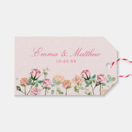 Etiqueta Para Presente Agradecimento de Casamento com Borda Floral em Aqu