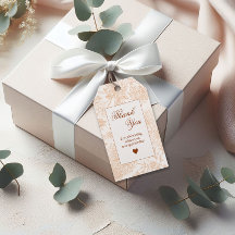 Agradecimento de Casamento Floral Bege Romântico