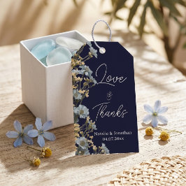 Etiqueta Para Presente Agradecimento de casamento floral moderno marinho