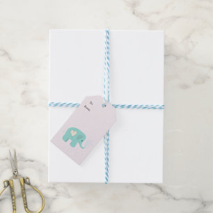 Etiqueta Para Presente Água de pulverização do elefante do bebê