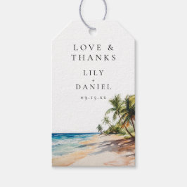 Etiqueta Para Presente Água-forte Casamento Tropical Praia Obrigado