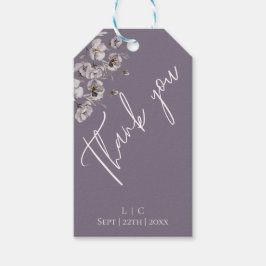 Etiqueta Para Presente Água-forte Roxa de Letra Elegante Obrigada