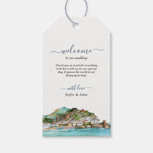 Etiqueta Para Presente Água-tinta Casamento Paisagem da Costa Amalfi Bem-