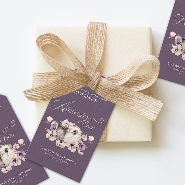 Etiqueta Para Presente Alabaster Box Purple Birthday (Criador carregado)