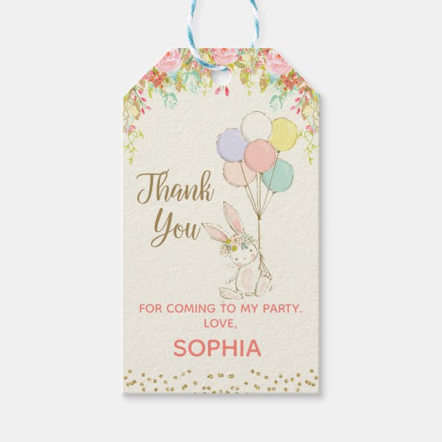 Etiqueta Para Presente Alcachenote Coelhinho Primeiro Aniversário (Frente)