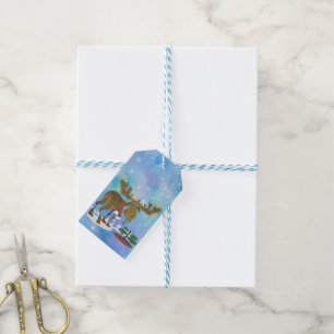 Etiqueta Para Presente Alces do Natal