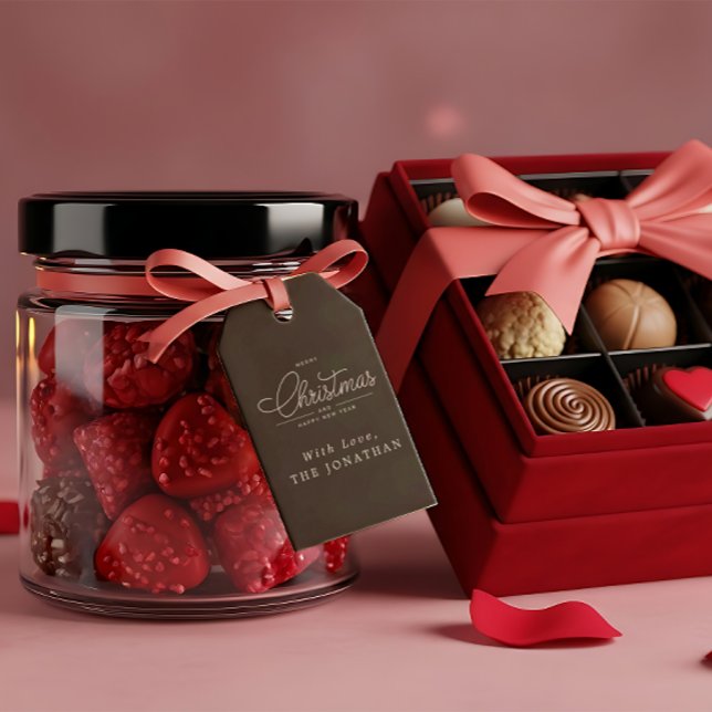 Etiqueta Para Presente Alegre Natal Elegante de Inverno  (Criador carregado)