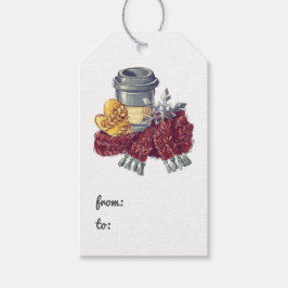 Etiqueta Para Presente Alegria de Natal do Amante de Café