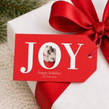 Alegria Moderno Personalizado Foto Vermelho Natal 