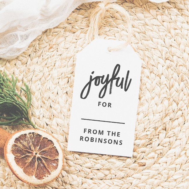 Etiqueta Para Presente Alegria | Natal Personalizado com Letra Moderna (Criador carregado)