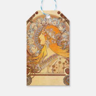 Etiqueta Para Presente Alfonse Mucha Zodíaco Arte Nova Mulher