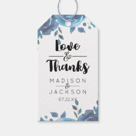 Etiqueta Para Presente Algo Azul Aquarela Casamento Amor e Obrigados