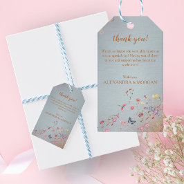 Etiqueta Para Presente Algo Blue Elegant Wildflower Favor Tag
