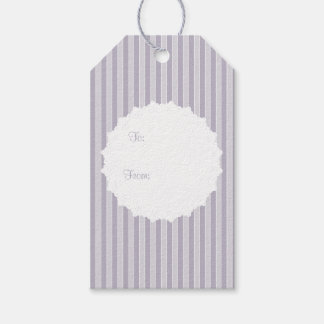 Etiqueta Para Presente Algodão Inglês Lilac com Lace Doily