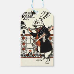 Etiqueta Para Presente Alice Art Wonderland White Rabbit Classic
