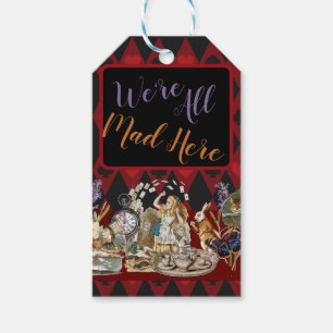 Etiqueta Para Presente Alice Aventuras com o Gato Cheshire Louco de Wonde