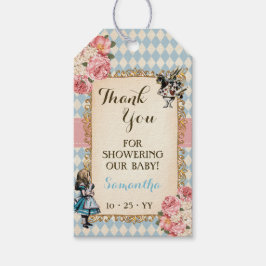 Etiqueta Para Presente Alice in Wonderland Floral Baby Shower Favor Tag