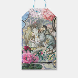 Etiqueta Para Presente Alice no País das Maravilhas Dodo Vintage, Colage
