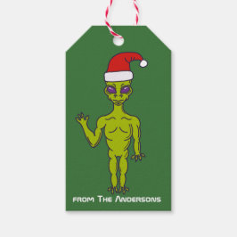 Etiqueta Para Presente Alienígena espacial num Natal Personalizado