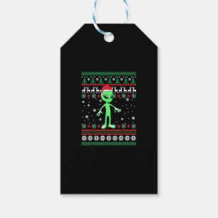 Etiqueta Para Presente Alienígena Santa Hat Funny UGLY Natal Pajama Holid