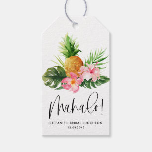 Etiqueta Para Presente Almoço de Noivado com Abacaxi em Aquarela Mahalo