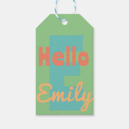 Etiqueta Para Presente alô nome pessoal mint verde pêssego Gift Tag