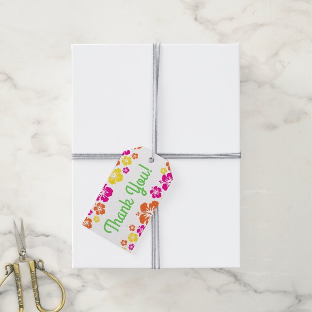 Etiqueta Para Presente Aloha Luau Festa de aniversário (Com cordão)