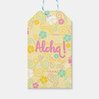 Etiqueta Para Presente Aloha Tropical – Favor de festa floral pastel para