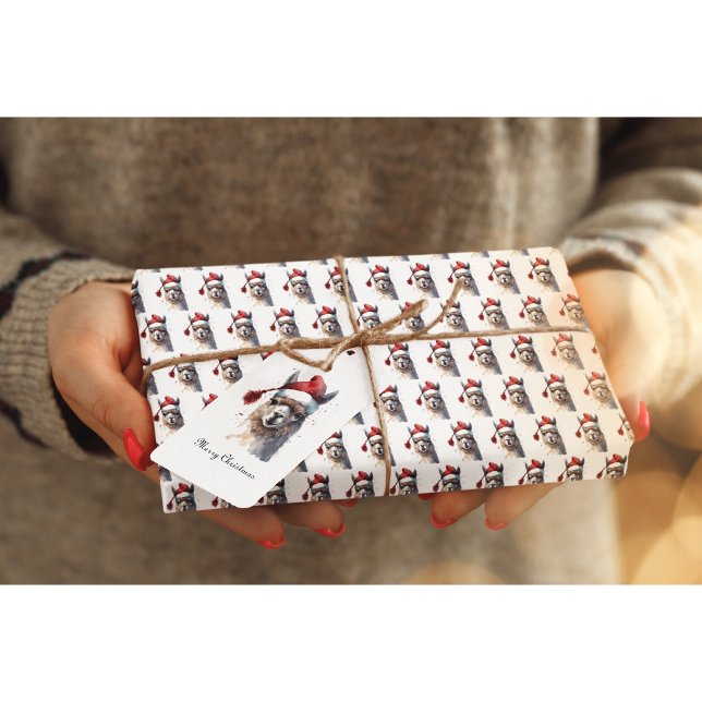 Etiqueta Para Presente Alpaca de Natal bonito, personalizado (Criador carregado)