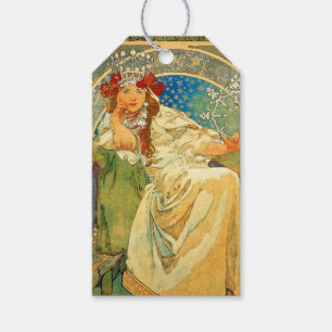 Etiqueta Para Presente Alphonse Mucha Art Nouveau Princess Hyacinth