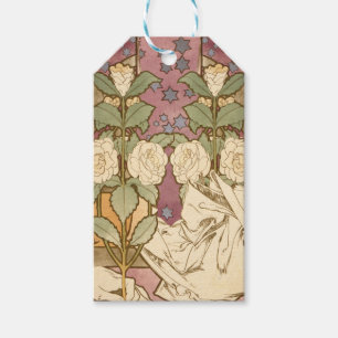 Etiqueta Para Presente Alphonse Mucha Estrelas Elegantes Art Nouveau Camé