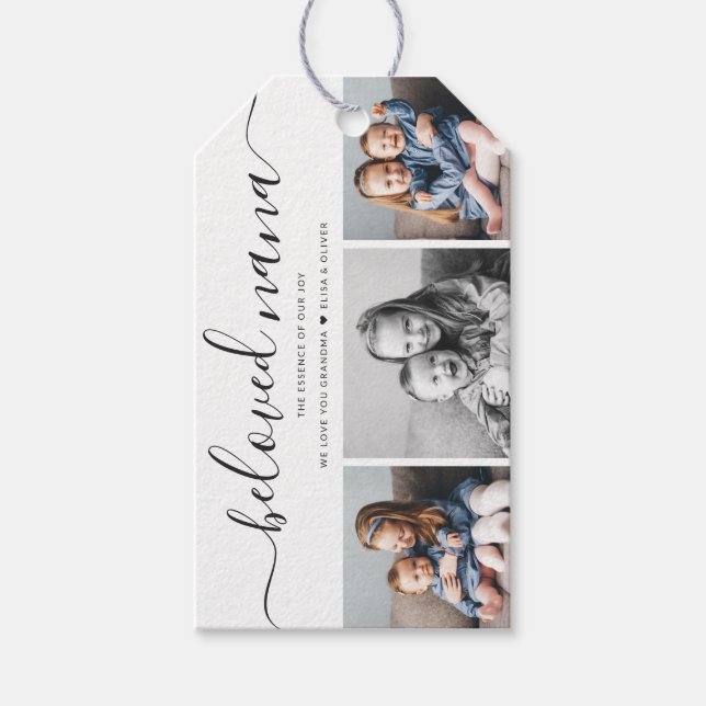 Etiqueta Para Presente Amada Nana Avó Personalizada Fotomia da Família (Frente)