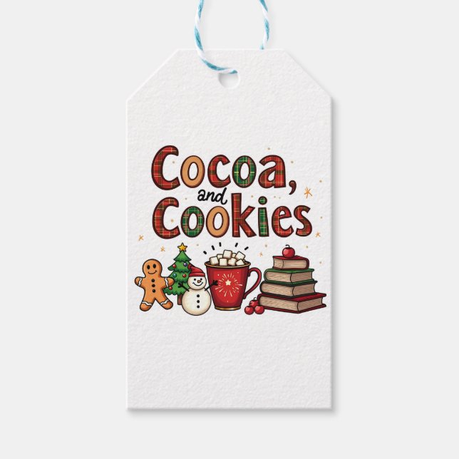 Etiqueta Para Presente Amantes de Natal de Cacau e Biscoitos (Frente)