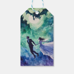 Etiqueta Para Presente Amantes Voadores - Pintura em Aquarela