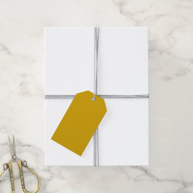 Etiqueta Para Presente Amarelo de cor sólida (Com cordão)
