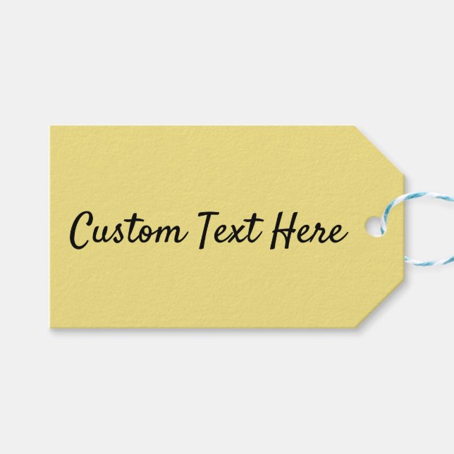 Etiqueta Para Presente Amarelo Sólido Pastel (Frente (horizontal))