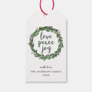 Etiqueta Para Presente Ame a Joia da Paz. Feriado de Natal