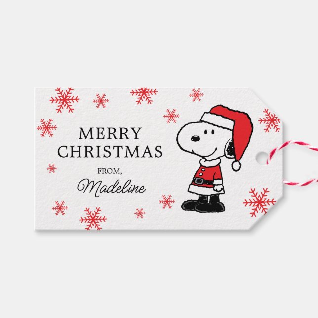 Etiqueta Para Presente Amendoins | Snoopy Papai Noel (Frente (horizontal))