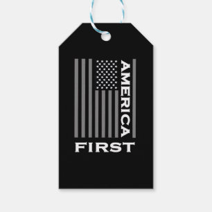 Etiqueta Para Presente América First American Flag Love USA Trump