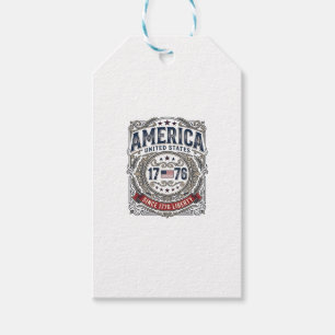 Etiqueta Para Presente América Vintage 1776 Patriótica Liberdade