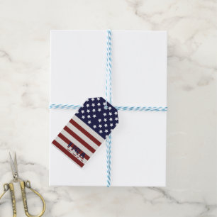 Etiqueta Para Presente American Flag American USA Pattern