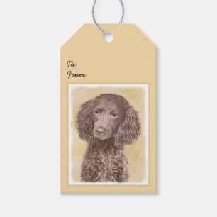 Etiqueta Para Presente American Water Spaniel Painting - Arte Original de
