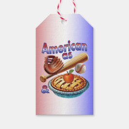 Etiqueta Para Presente Americano divertido como Beball e Apple Pie