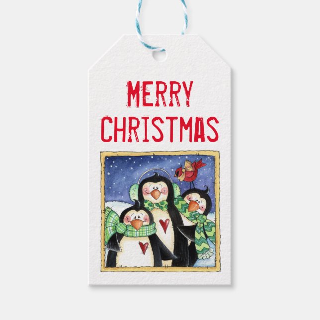 Etiqueta Para Presente Amigos do Pinguim (Frente)