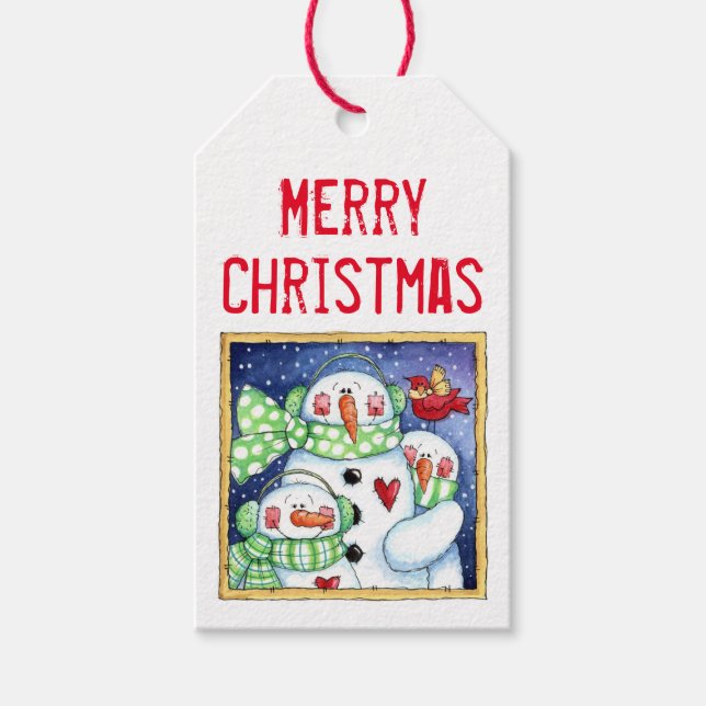 Etiqueta Para Presente Amigos do Snowman (Frente)