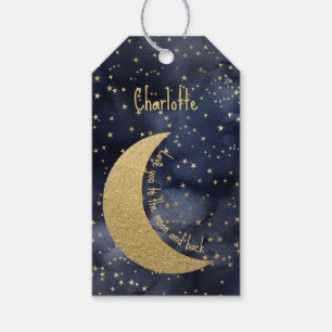 Etiqueta Para Presente Amo Você até a Lua e de Volta Tag Personalizado