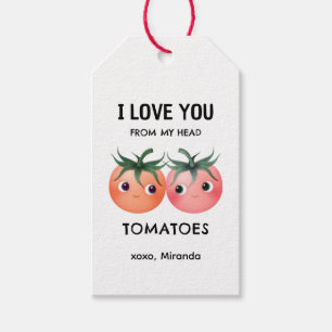 Etiqueta Para Presente Amo você de todo o coração tomates Valentines casa