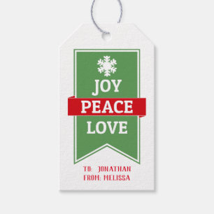 Etiqueta Para Presente Amor, Alegria de Paz/Banner de Natal/Personalizado